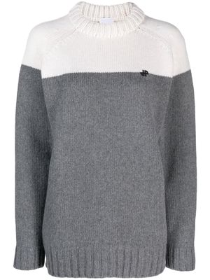 Patou merino-blend colour-block jumper - Grey
