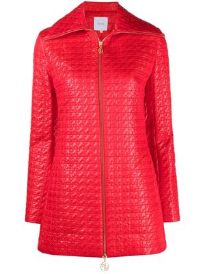Patou monogram-quilted zip-up jacket - Red