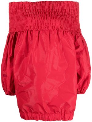 Patou off-shoulder long-sleeve dress - Red