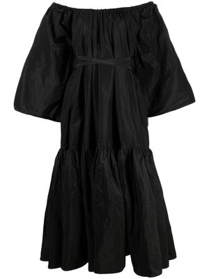 Patou off-shoulder ruched midi dress - Black