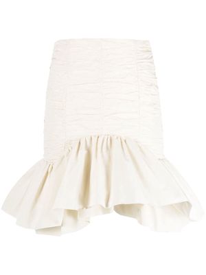 Patou peplum-hem high-waisted skirt - Neutrals