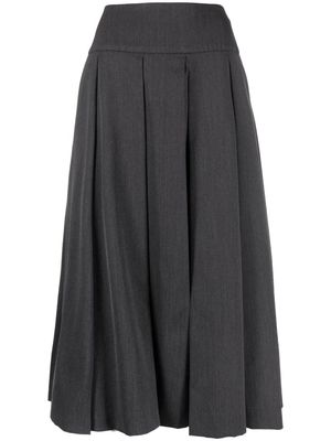 Patou pleated A-line midi skirt - Grey