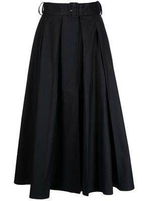 Patou pleated cotton midi skirt - Black