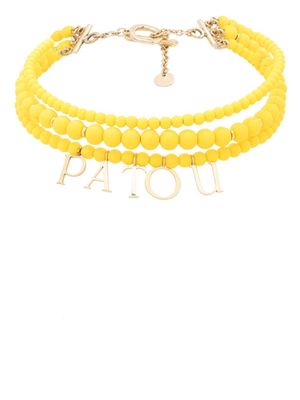 Patou Pop Pearls logo-cham necklace - Yellow