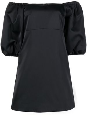 Patou puff-sleeve Bardot mini dress - Black