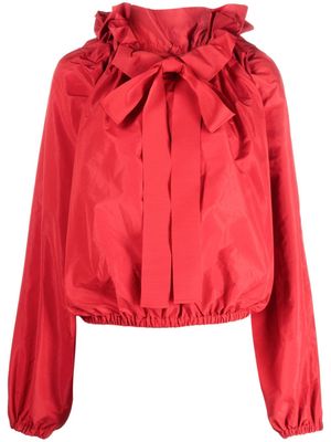 Patou pussy-bow puffed top - Red