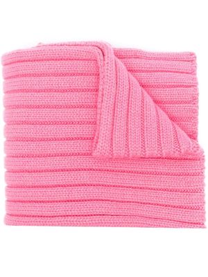 Patou Ribbed-knit wool scarf - Pink