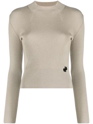 Patou roll-neck ribbed jumper - Brown