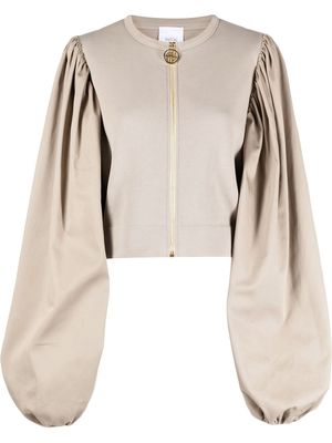 Patou ruched zip-up blouse - Neutrals