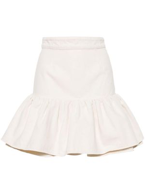 Patou ruffled cotton mini skirt - Neutrals