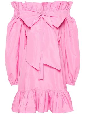Patou ruffled detailing belted mini dress - Pink