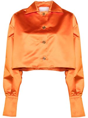 Patou satin cropped jacket - Orange