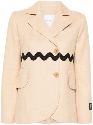 Patou scallop-trim tweed blazer - Neutrals