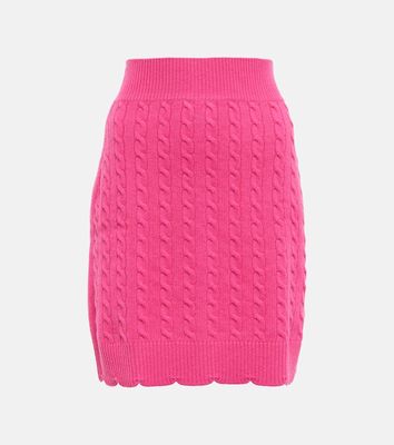Patou Scalloped cable-knit wool miniskirt