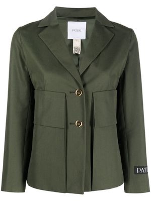 Patou single-breasted cotton blazer - Green