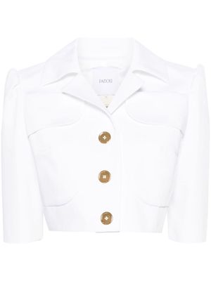 Patou single-breasted cropped blazer - White