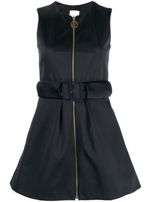 Patou sleeveless zip-up mini dress - Black