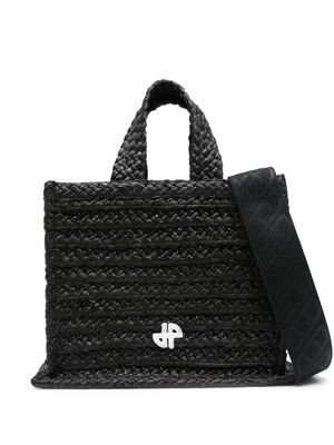 Patou small raffia tote bag - Black