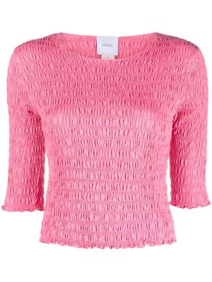 Patou smocked cotton T-shirt - Pink