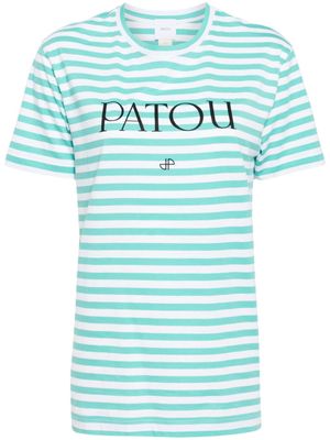 Patou striped logo-print T-shirt - Blue