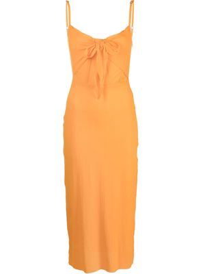 Patou tie-detail midi dress - Orange