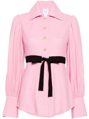 Patou tie-fastening crepe shirt - Pink