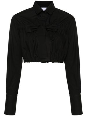 Patou tie-fastening cropped shirt - Black