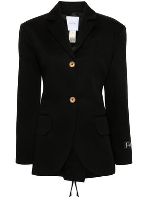 Patou tie-fastening-straps twill blazer - Black