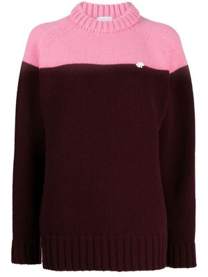 Patou two-tone knitted jumper - Red