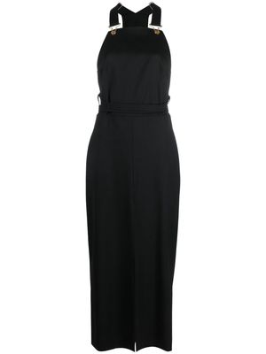 Patou virgin wool-blend pinafore dress - Black