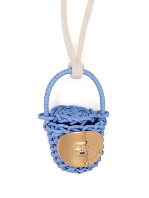 Patou wicker bag pendant necklace - Blue