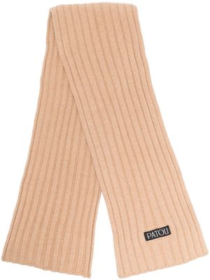Patou wool-cashmere ribbed scarf - Neutrals