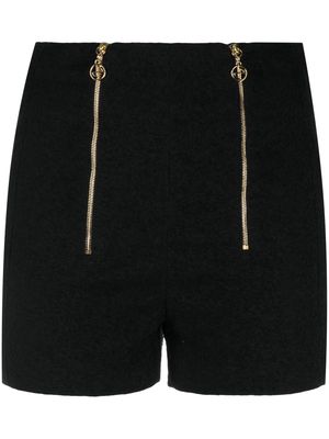 Patou zip-detail tweed shorts - Black