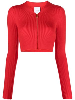 Patou zip-fastening cropped cardigan - Red