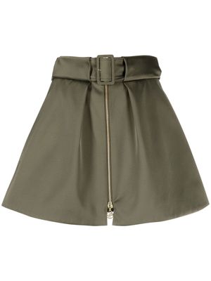 Patou zip-up belted mini skirt - Green