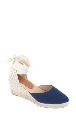 patricia green Leon Espadrille Lace-Up Wedge in Navy
