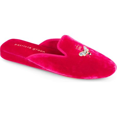 patricia green 'Queen Bee' Embroidered Slipper in Hot Pink 