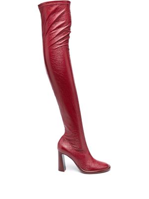 Patrizia Pepe 100mm thigh-high boots - Red