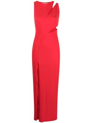 Patrizia Pepe asymmetric cut-out detailing fitted dress - Red