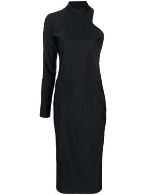 Patrizia Pepe asymmetric one-shoulder midi dress - Black
