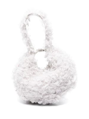 Patrizia Pepe Bangle shearling mini bag - White