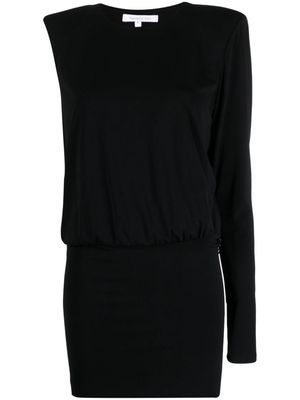 Patrizia Pepe chain-link detailing asymmetric-sleeve dress - Black