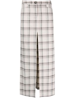 Patrizia Pepe check-pattern maxi skirt - Grey