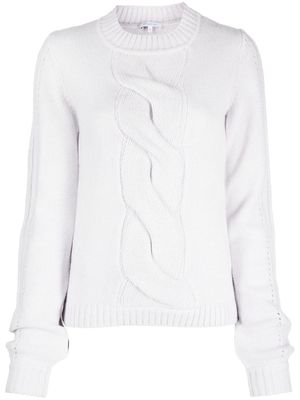 Patrizia Pepe cut-out cable-knit jumper - White