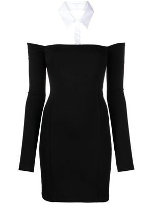 Patrizia Pepe detachable-collar sheath mini dress - Black