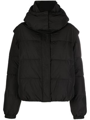 Patrizia Pepe detachable-sleeves puffer coat - Black