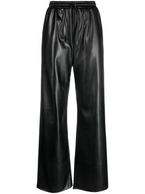 Patrizia Pepe drawstring-waist patent-finish trousers - Black