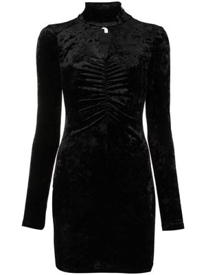 Patrizia Pepe Essential cut-out velvet minidress - Black