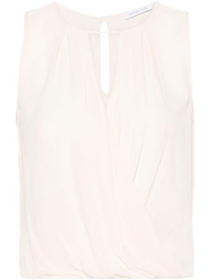 Patrizia Pepe Essential draped sleeveless blouse - Neutrals