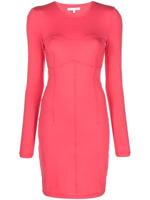 Patrizia Pepe exposed stitching fitted dress - Pink